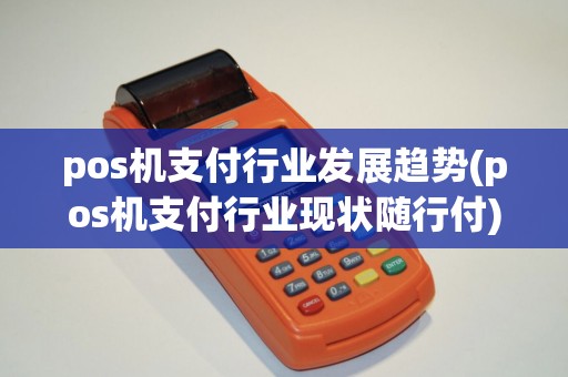 pos机支付行业发展趋势(pos机支付行业现状随行付)