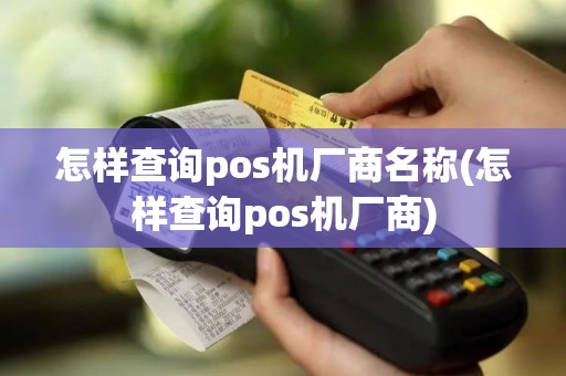 怎样查询pos机厂商名称(怎样查询pos机厂商)