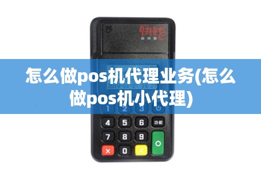 怎么做pos机代理业务(怎么做pos机小代理)
