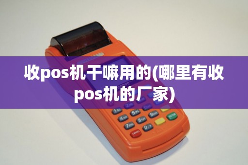收pos机干嘛用的(哪里有收pos机的厂家)