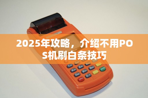 2025年攻略，介绍不用POS机刷白条技巧