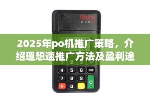 2025年po机推广策略，介绍理想速推广方法及盈利途径