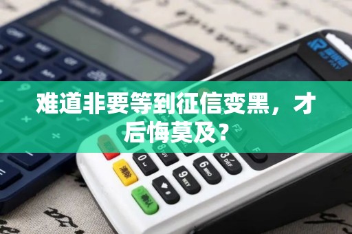 难道非要等到征信变黑,才后悔莫及?