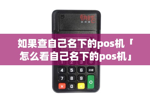 如果查自己名下的pos机「怎么看自己名下的pos机」