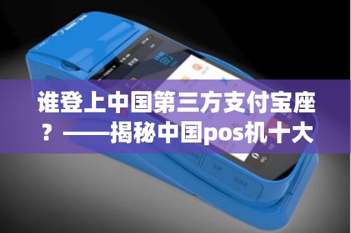 谁登上中国第三方支付宝座？——揭秘中国pos机十大公司排名！