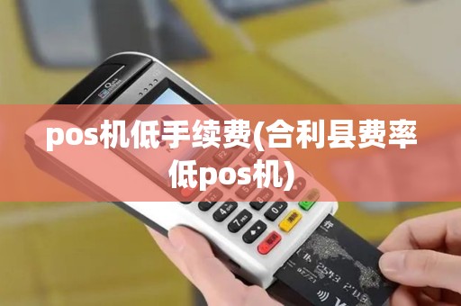 pos机低手续费(合利县费率低pos机)