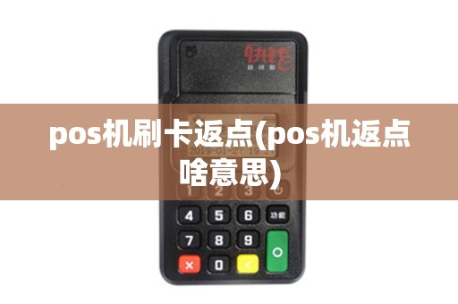 pos机刷卡返点(pos机返点啥意思)