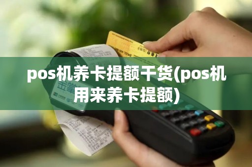 pos机养卡提额干货(pos机用来养卡提额)