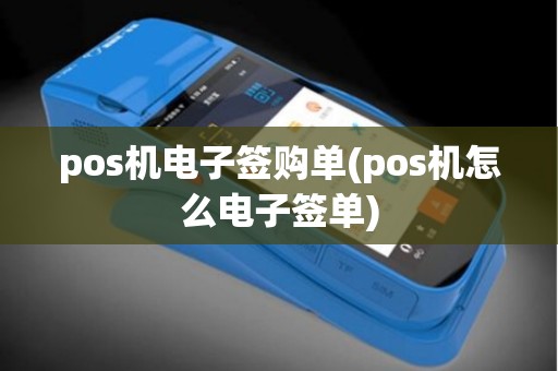 pos机电子签购单(pos机怎么电子签单)